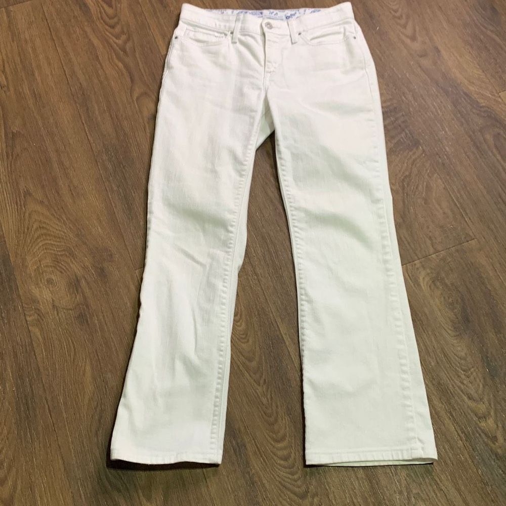 Levi’s the original jean perfect waist boot cut 525 white jeans stretch